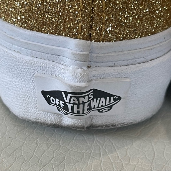 Vans women’s Gold Glitter Sneakers Sparkly Shoes Festival Disco 5.5 - Picture 7 of 10